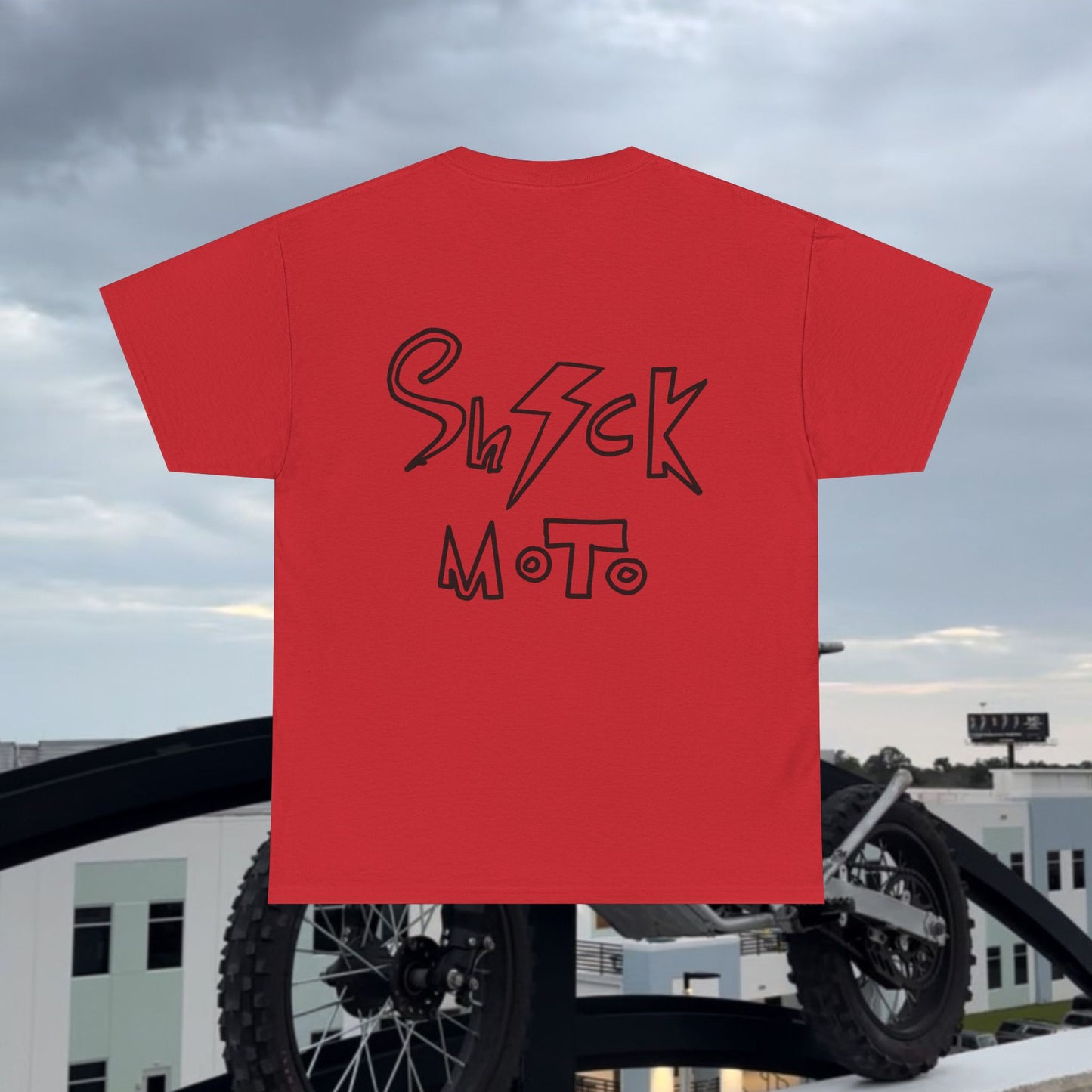 Shock moto graphic tee wheelie and combo in style