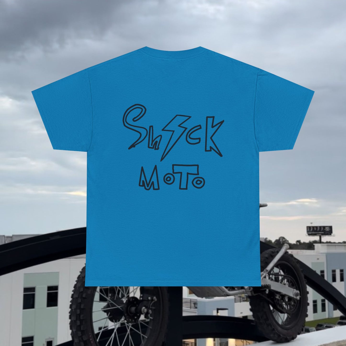 Shock moto graphic tee wheelie and combo in style