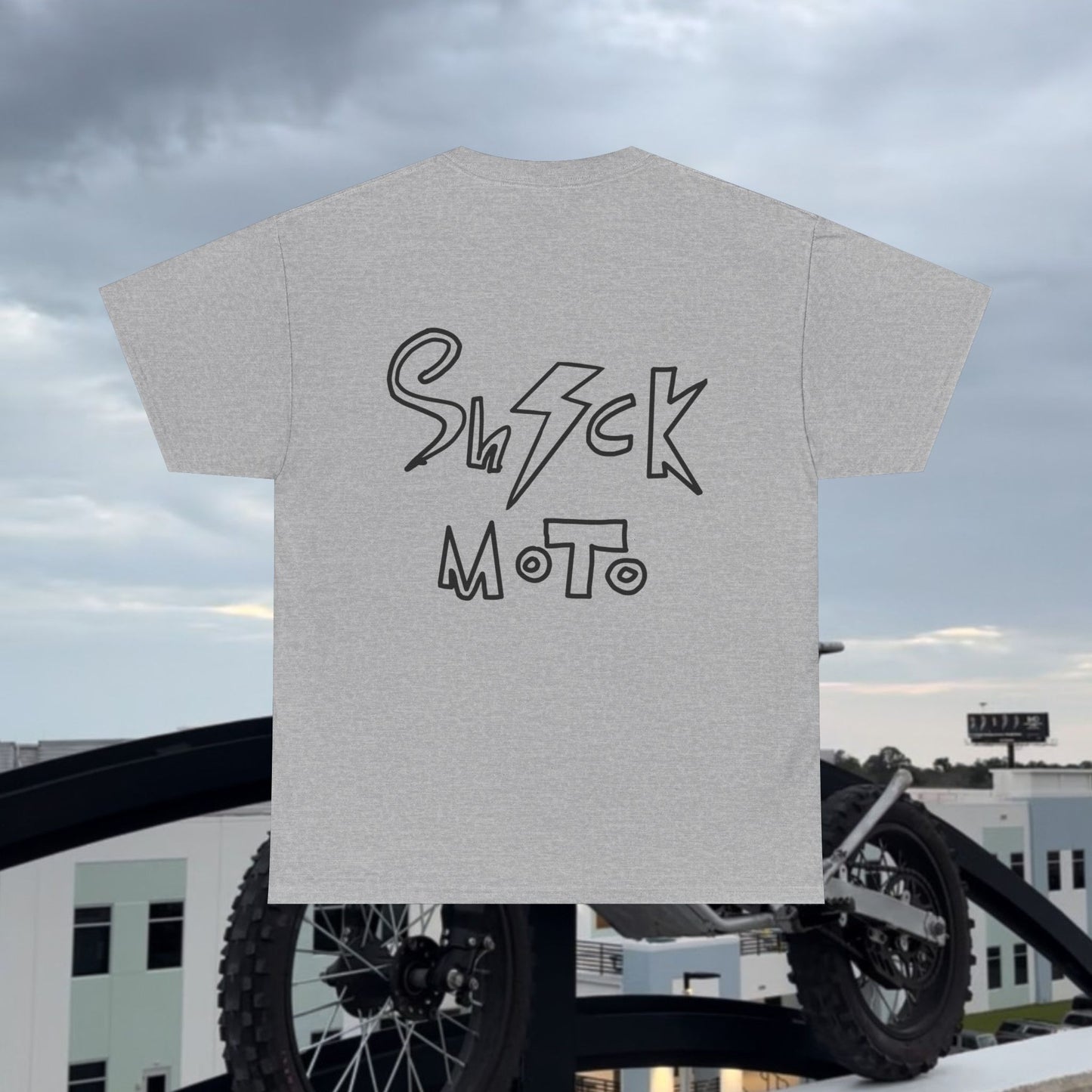 Shock moto graphic tee wheelie and combo in style