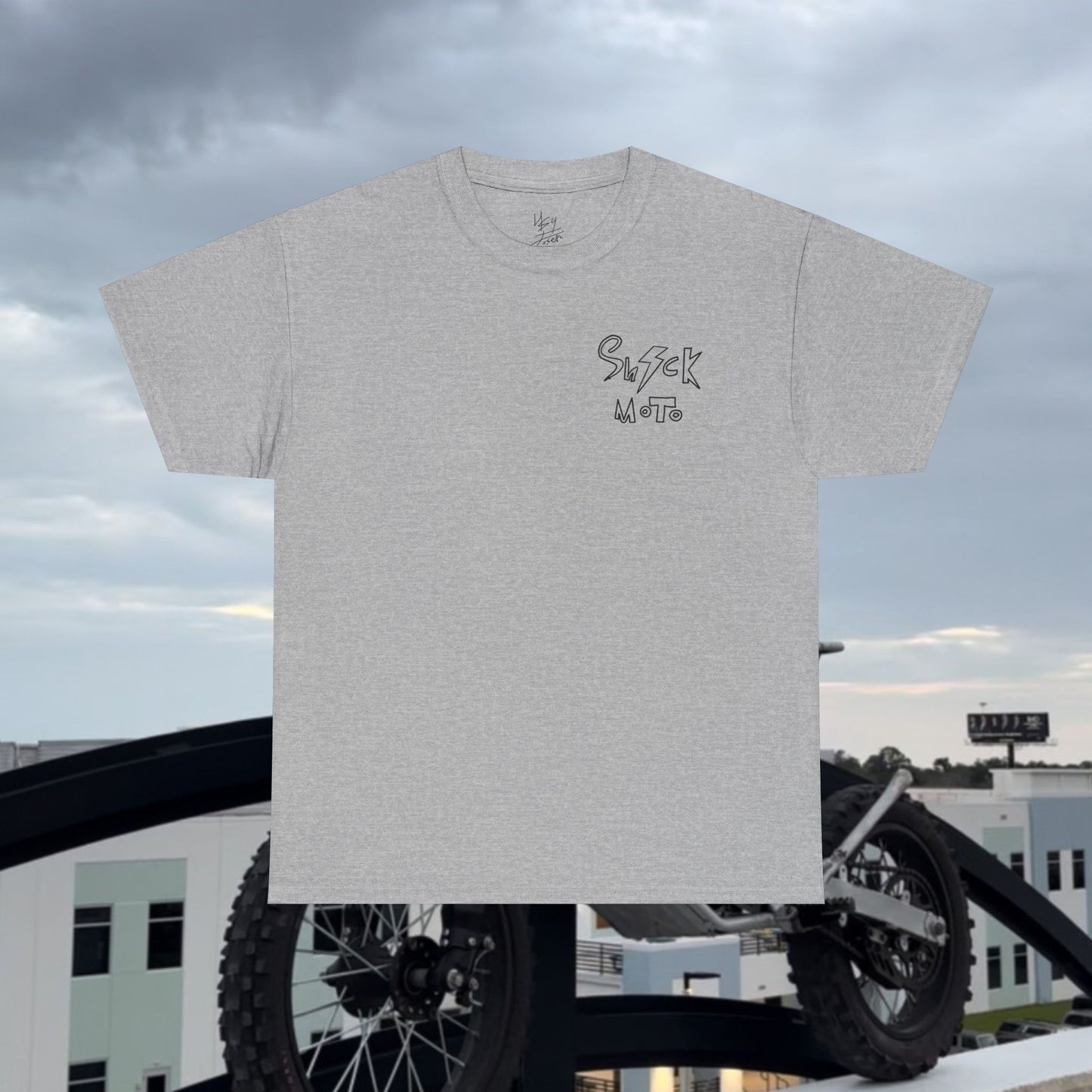 Shock moto graphic tee wheelie and combo in style