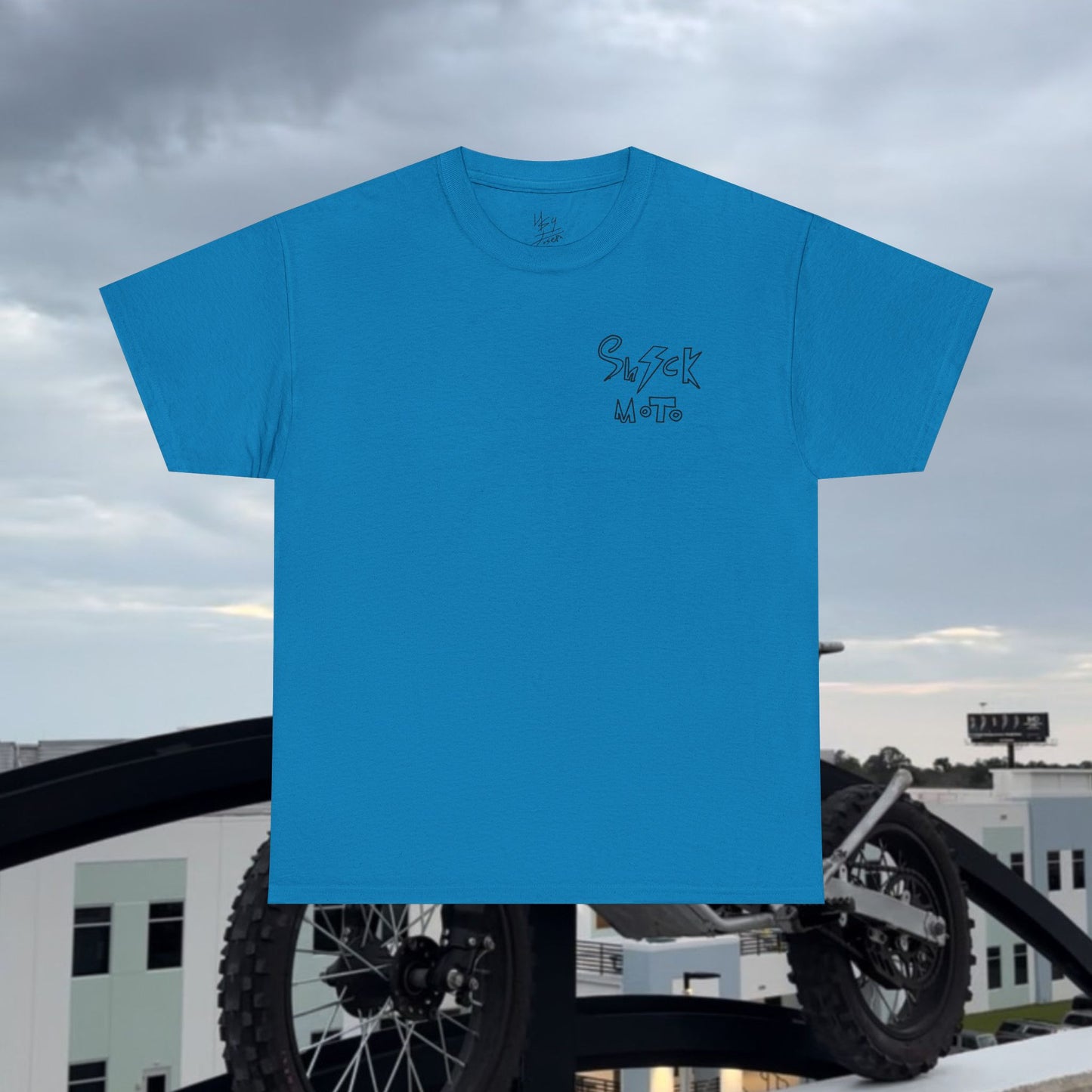 Shock moto graphic tee wheelie and combo in style
