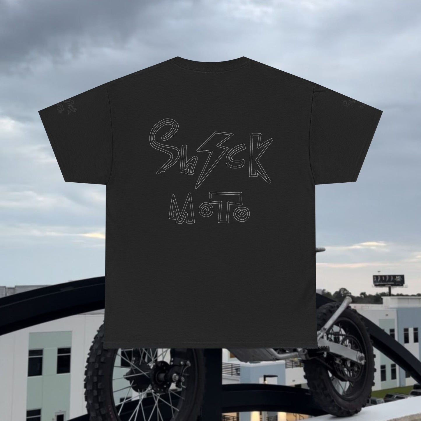 Shock moto graphic tee wheelie and combo in style
