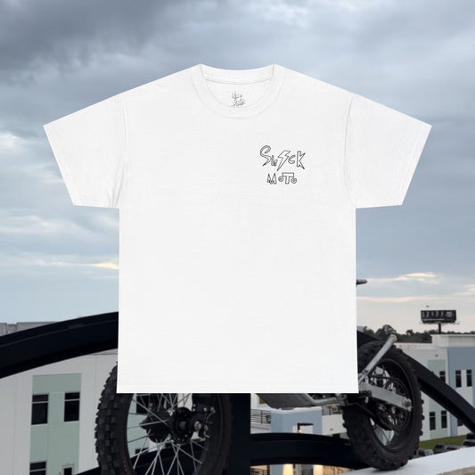 Shock moto graphic tee wheelie and combo in style