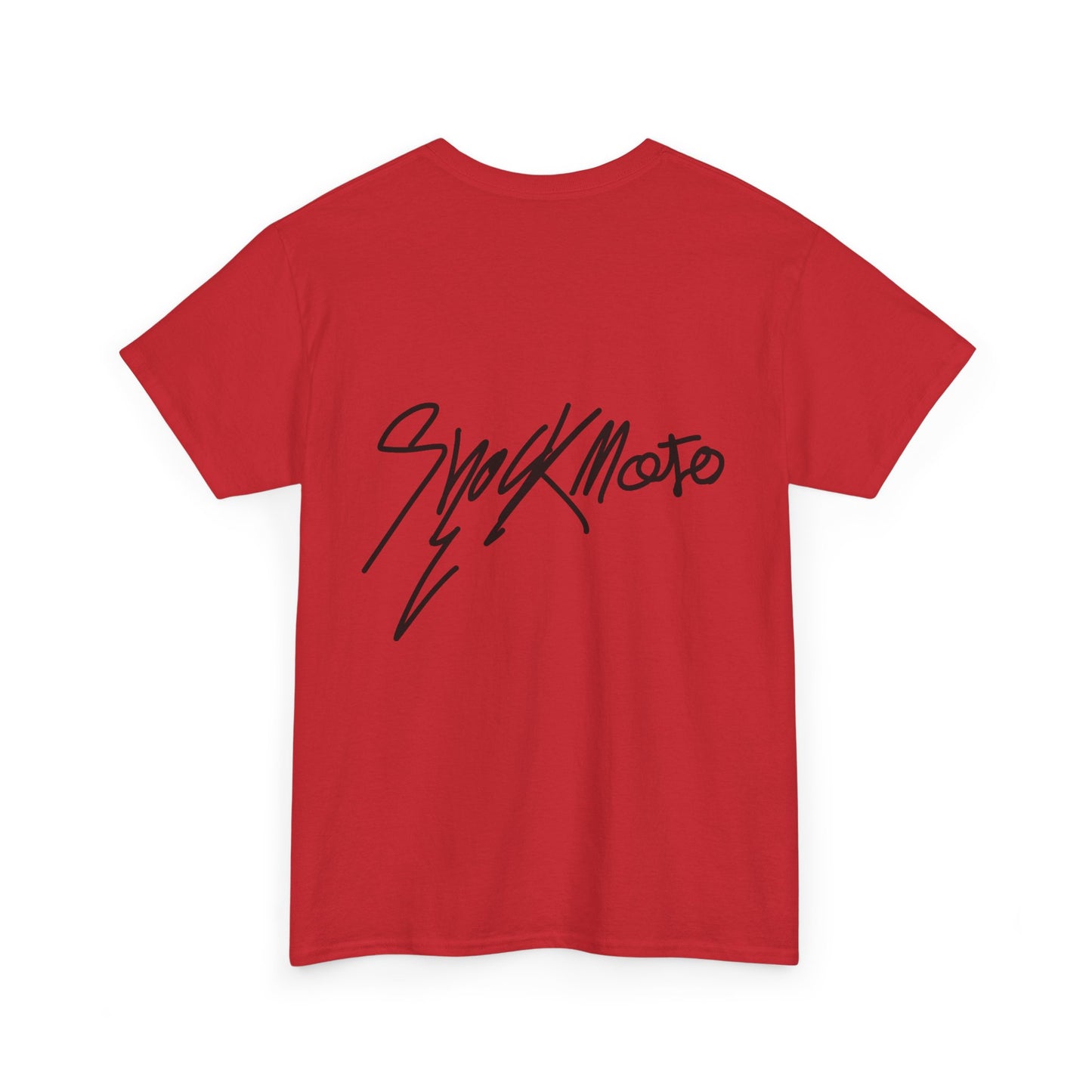 Shockmoto light color dark logo tee