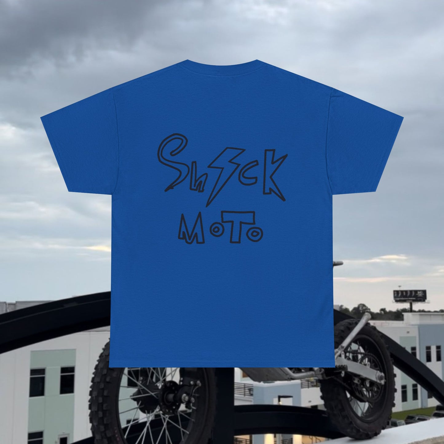 Shock moto graphic tee wheelie and combo in style