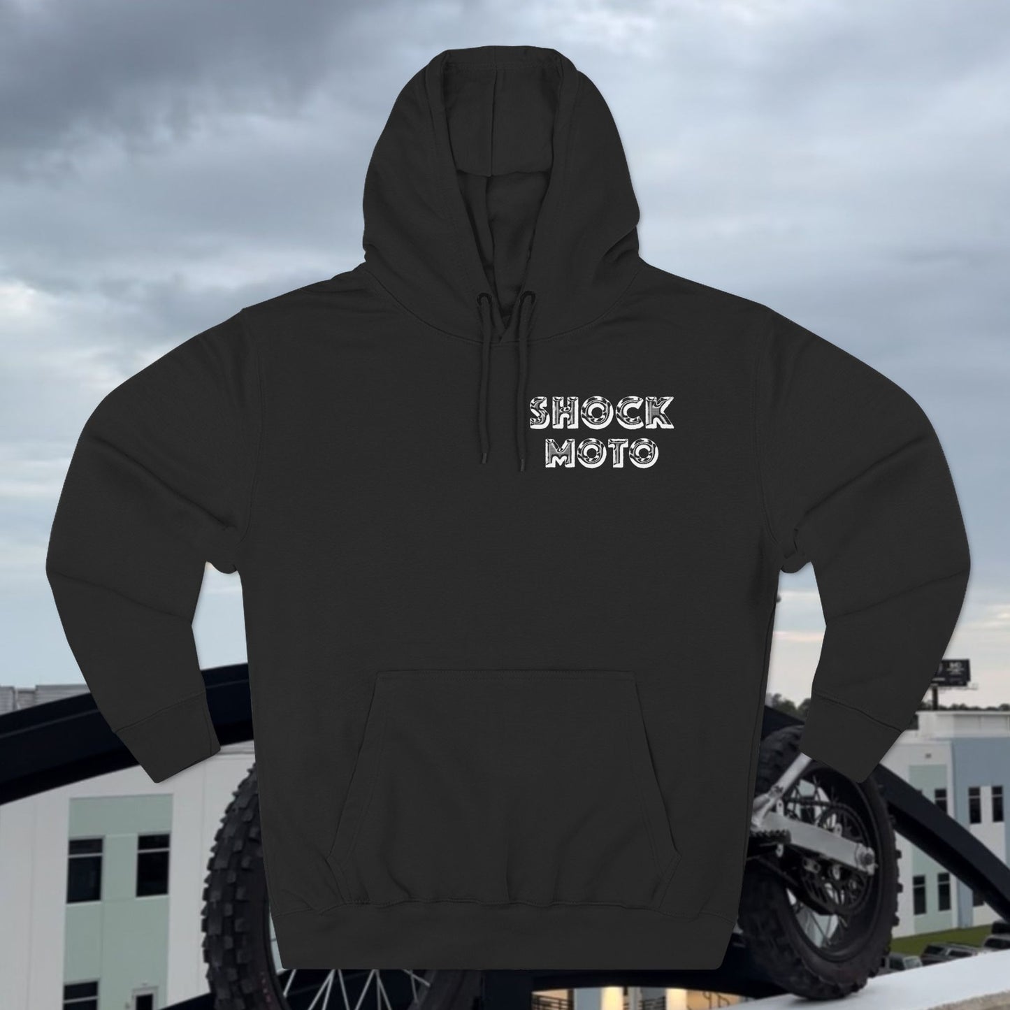Shock moto destroyed logo hoodie black
