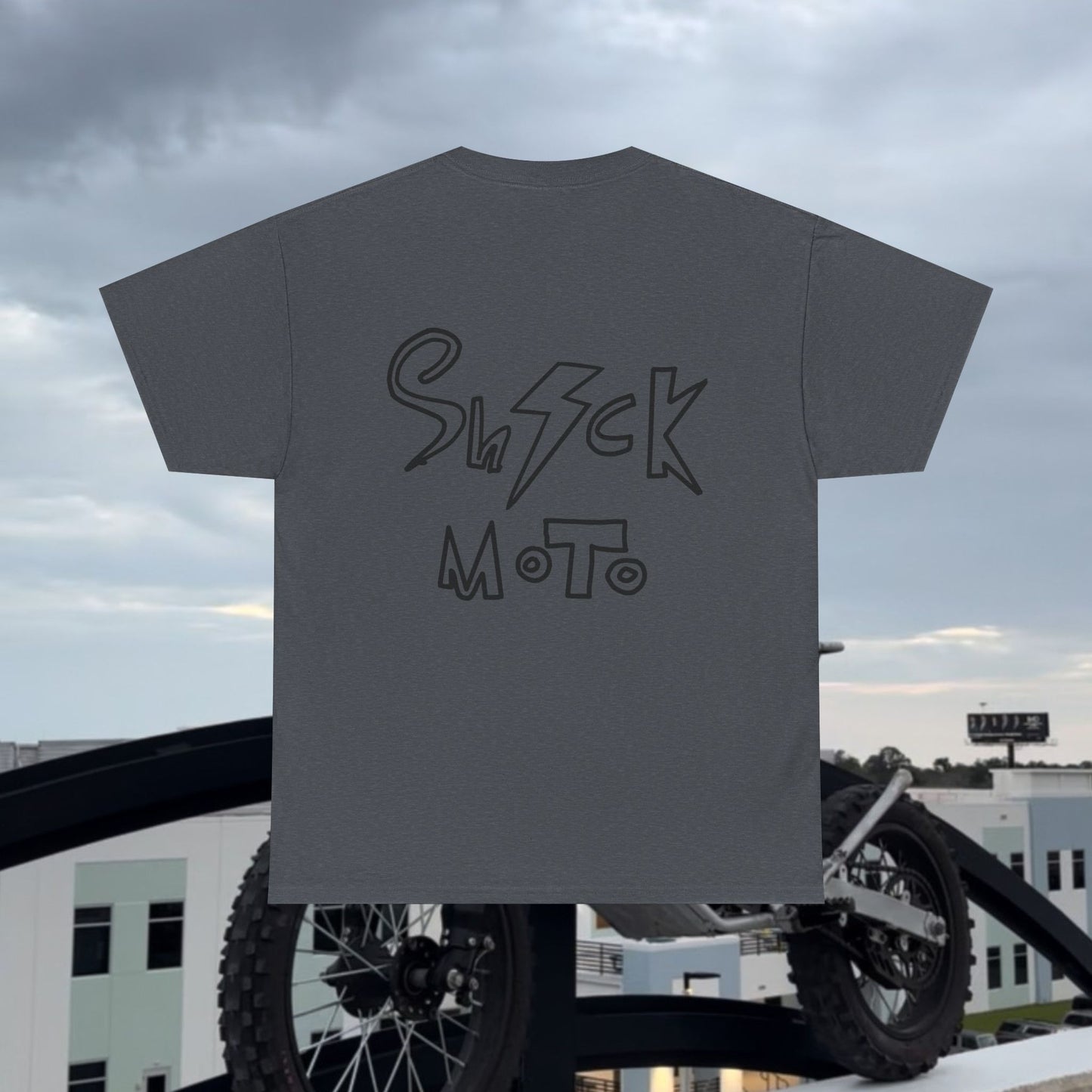 Shock moto graphic tee wheelie and combo in style