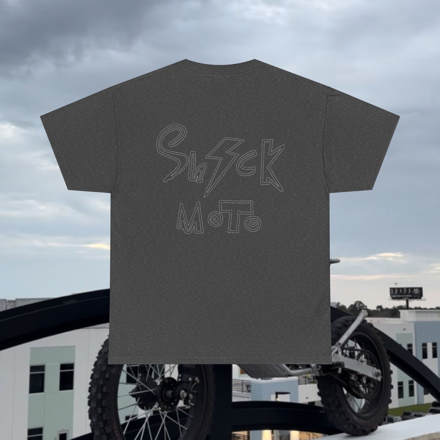 Shockmoto dark color light logo tee