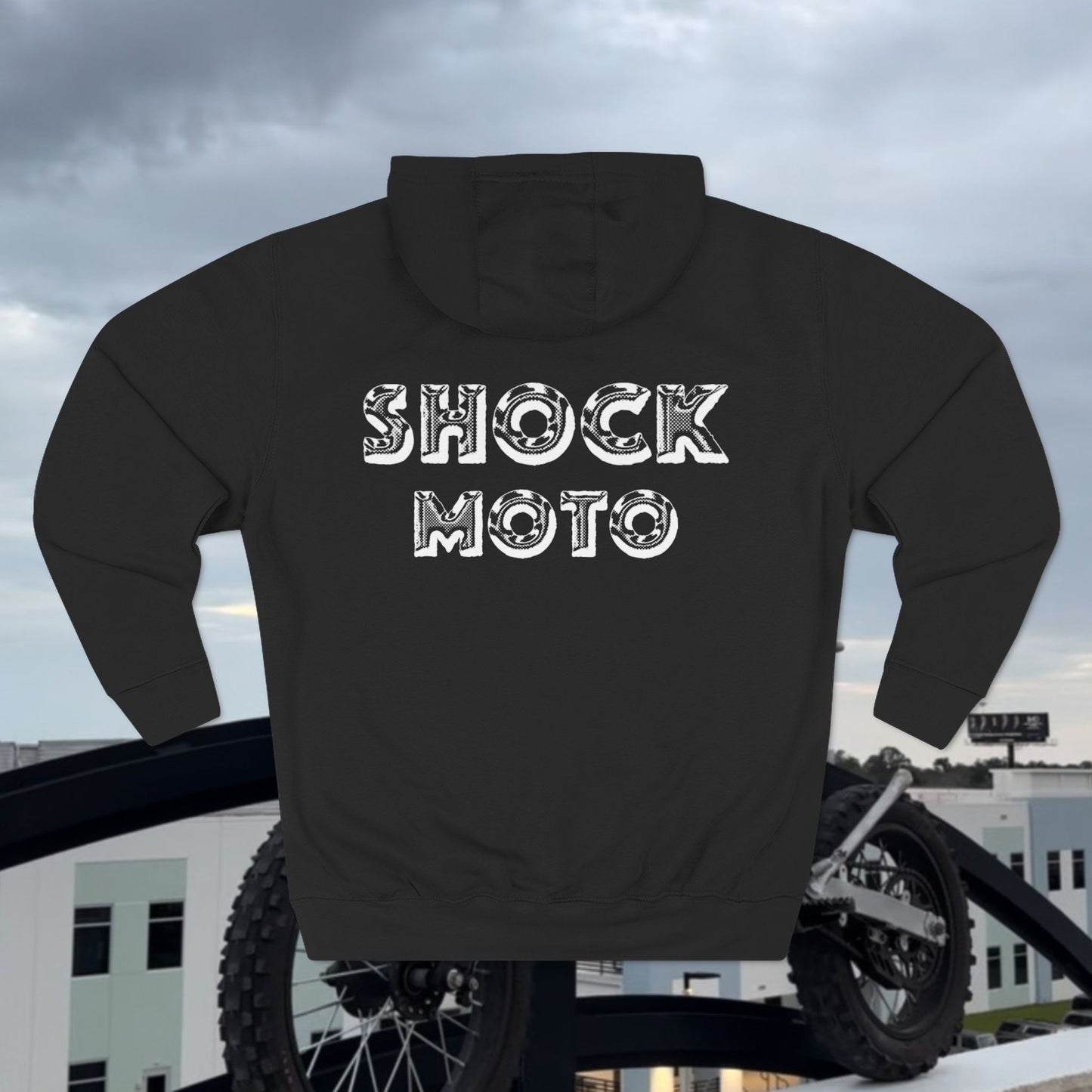 Shock moto destroyed logo hoodie black