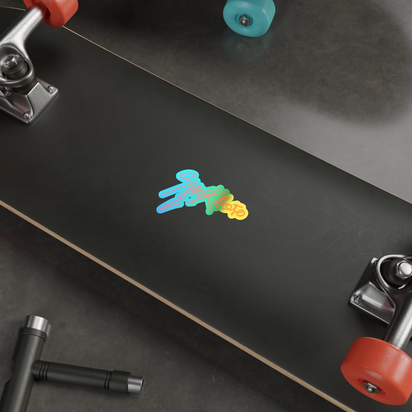 Holographic sleek shockmoto sticker