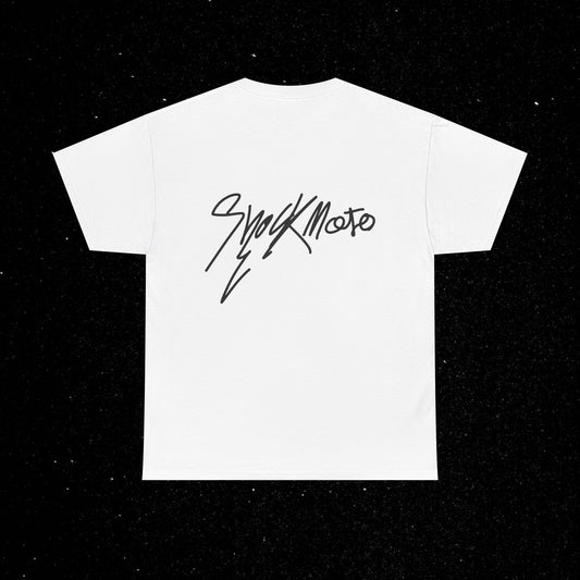 Shockmoto light color dark logo tee