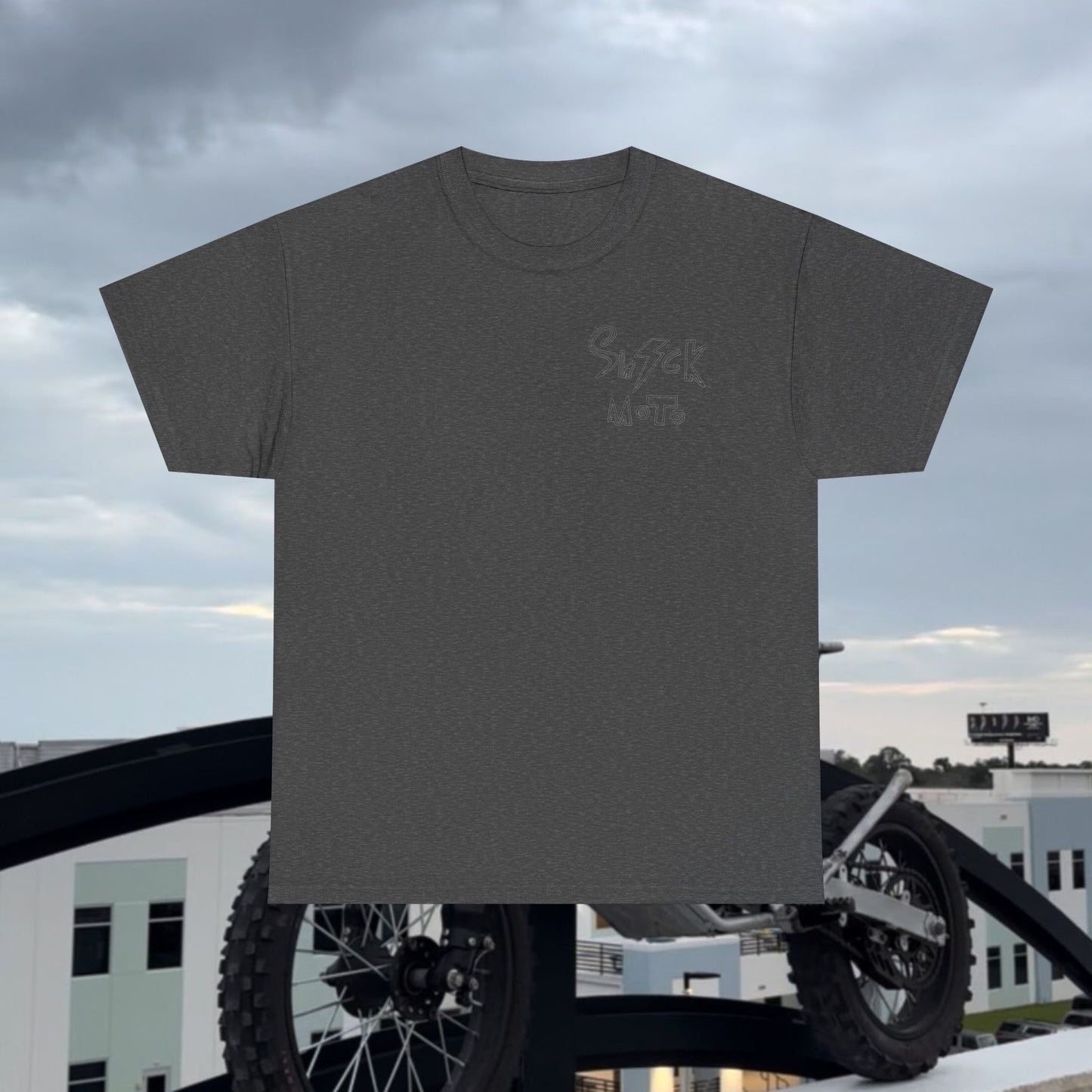 Shockmoto dark color light logo tee