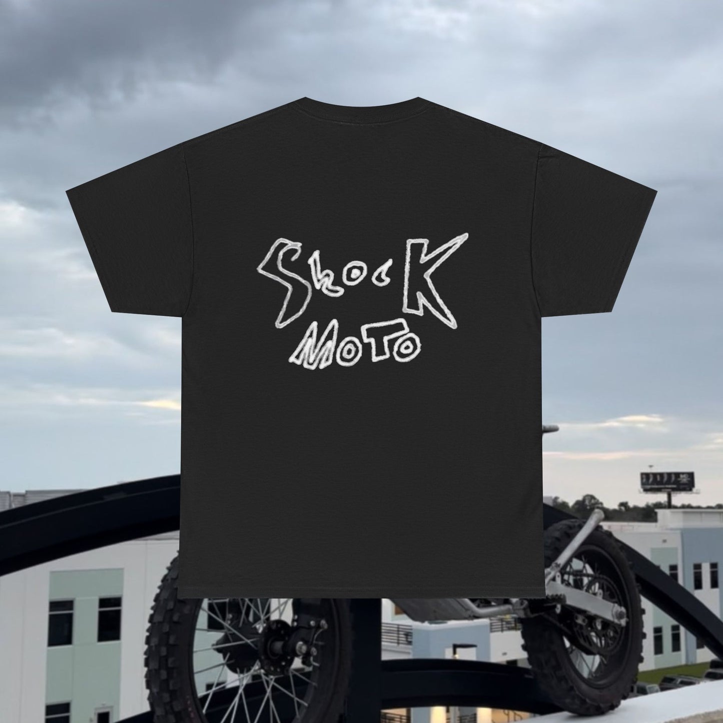 Shockmoto dark color light logo spray paint
