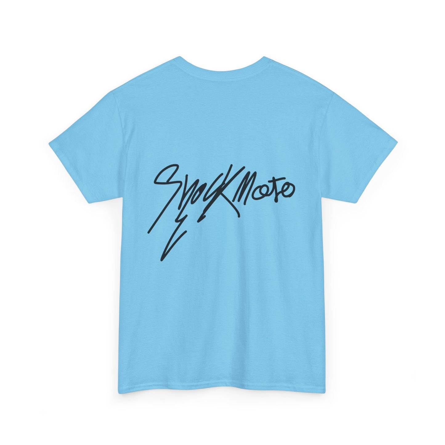 Shockmoto light color dark logo tee