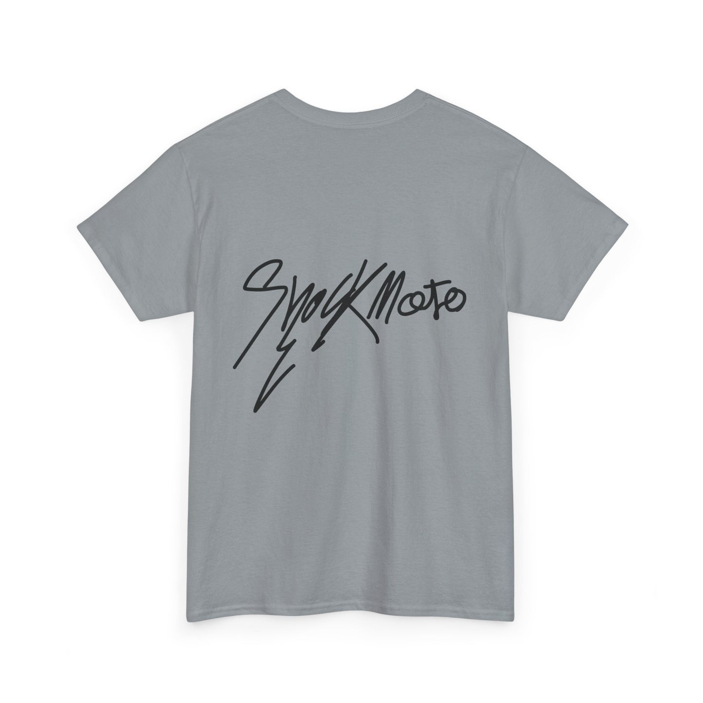 Shockmoto light color dark logo tee