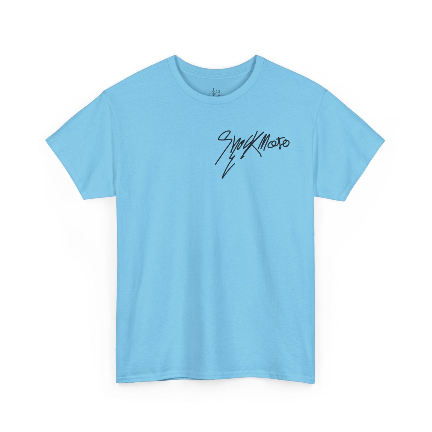Shockmoto light color dark logo tee