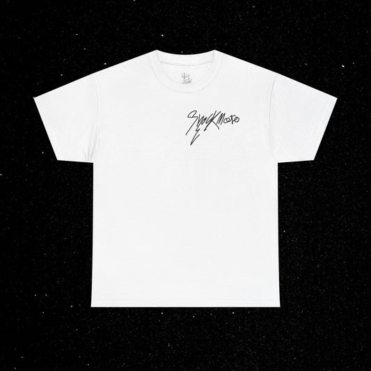 Shockmoto light color dark logo tee