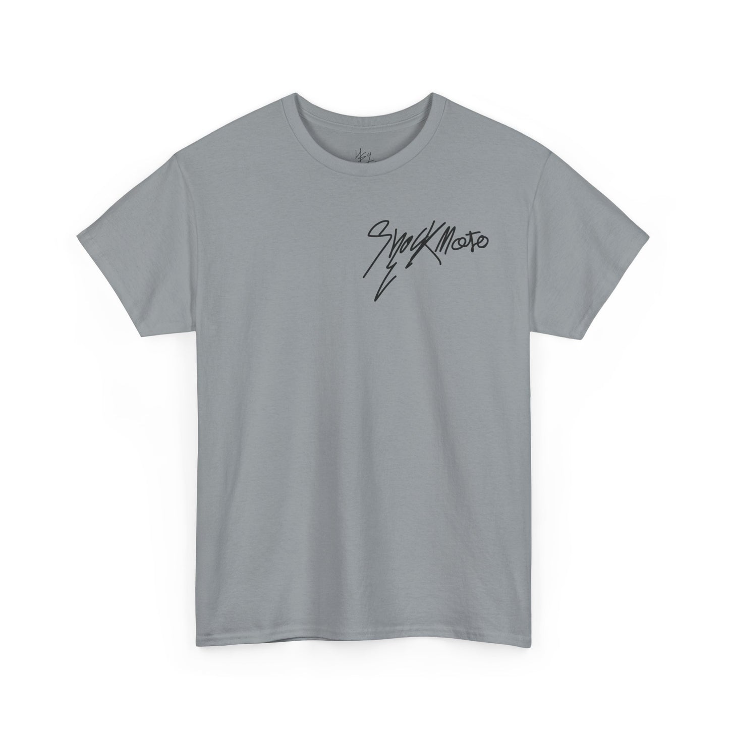 Shockmoto light color dark logo tee