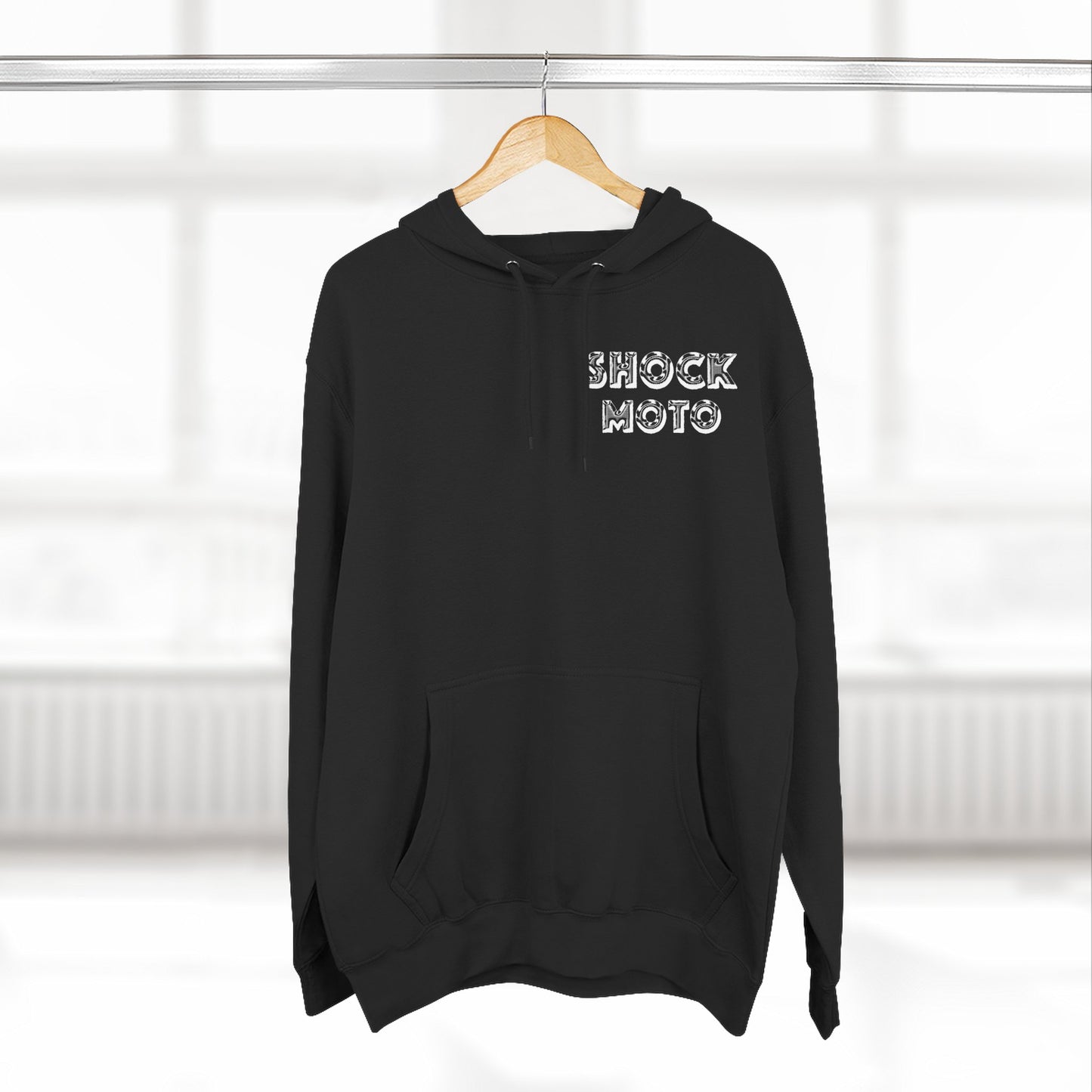 Shock moto destroyed logo hoodie black
