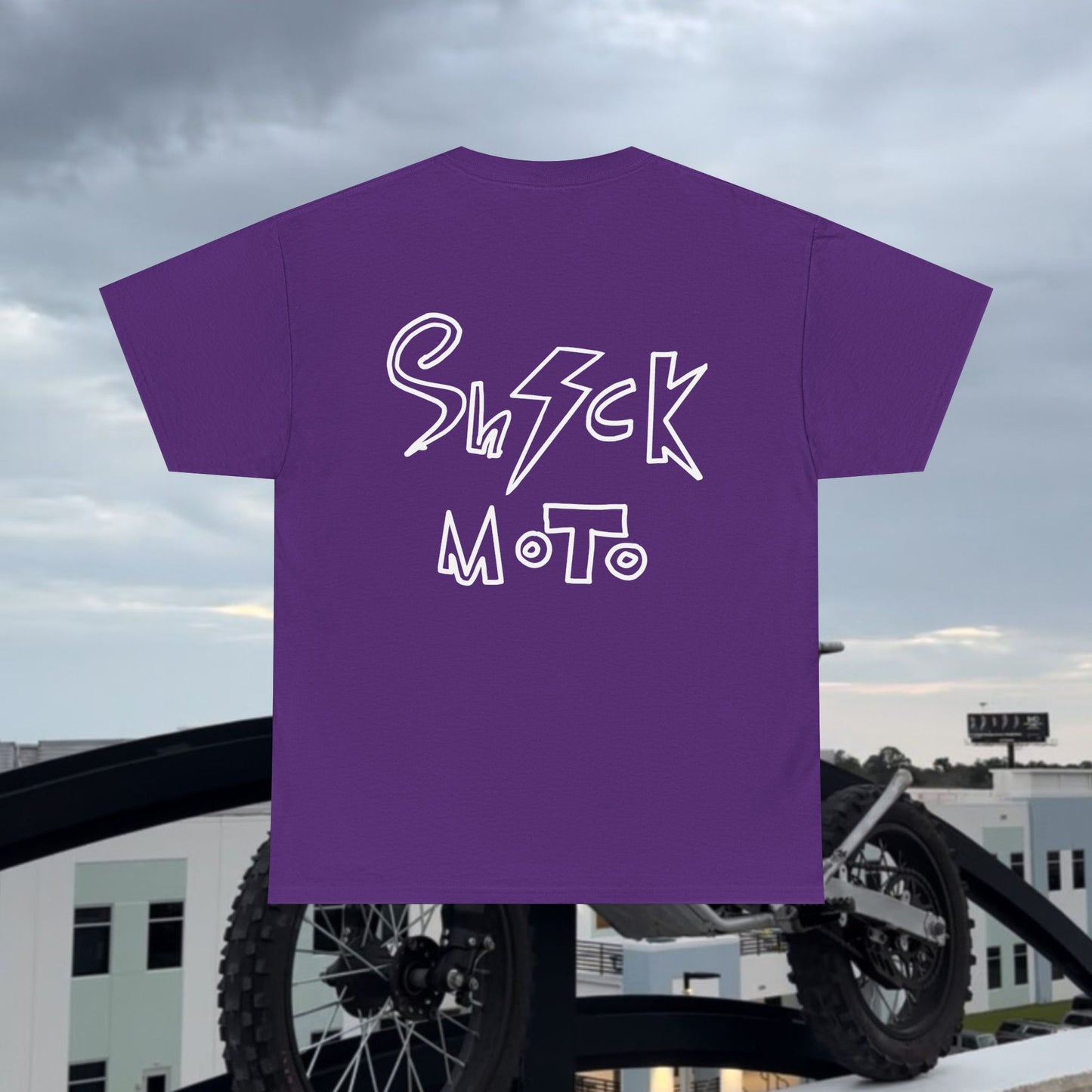 Shockmoto dark color light logo og tee